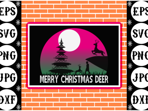 Merry christmas deer t shirt designs for sale