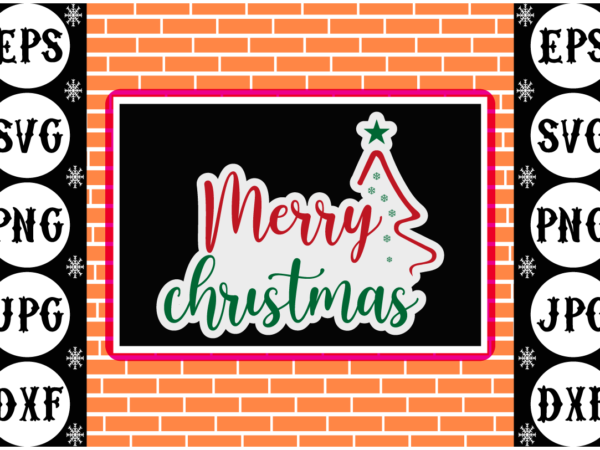 Merry christmas sticker 4 t shirt designs for sale