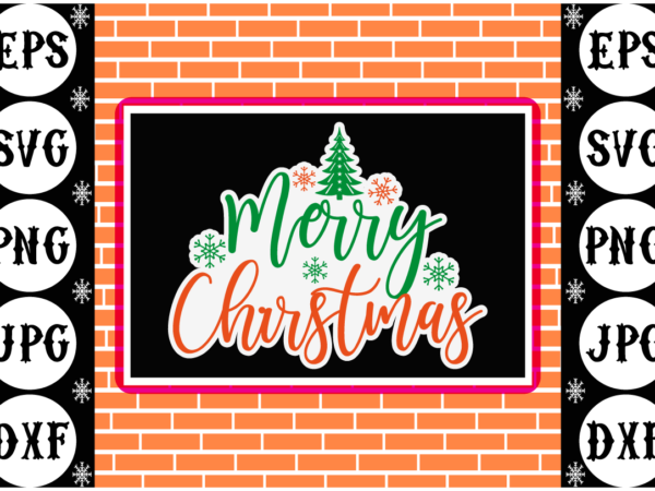 Merry christmas sticker 5 t shirt designs for sale