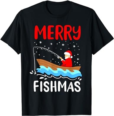 Merry fishmas funny christmas santa claus fishing fisherman t-shirt Merry fishmas funny christmas santa claus fishing fisherman t-shirt