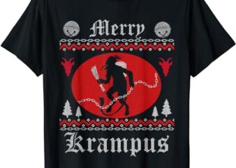Merry Krampus Christmas Xmas Horror Ugly Sweater Evil Pajama T-Shirt