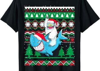 Merry Sharkmas Santa Shark Ugly Christmas Sweater Boys Xmas T-Shirt