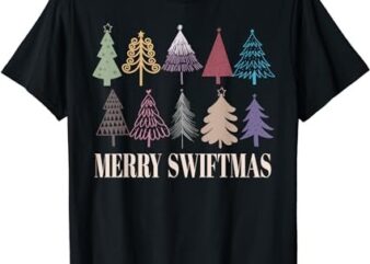 Merry Swiftmas Christmas Trees Xmas Holiday Pajamas Retro T-Shirt