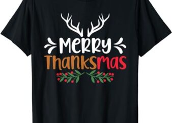 Merry Thanksmas Christmas Thanksgiving Turkey Santa T-Shirt
