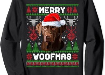 Merry Woofmas Chocolate Lab Santa Claus Dog Christmas Sweatshirt