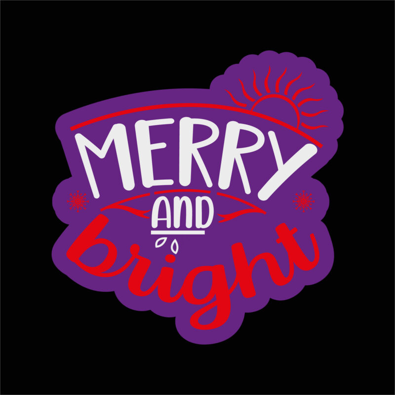 Merry and bright sticker 2