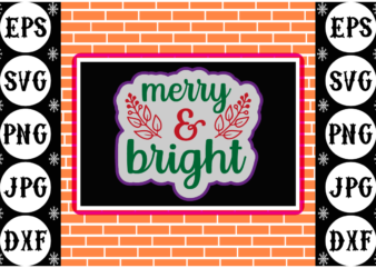 Merry and bright sticker 3