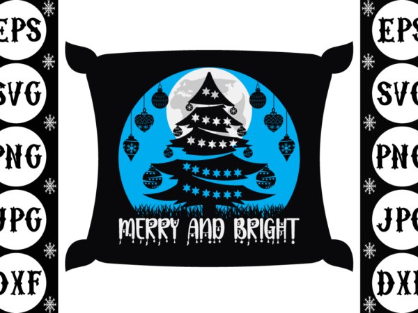 Merry and bright t shirt designs for sale