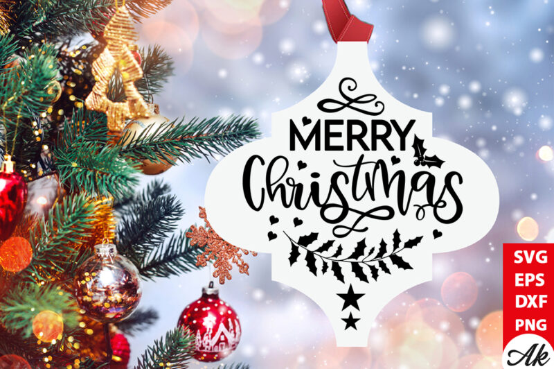 Merry christmas Cardinal Arabesque SVG