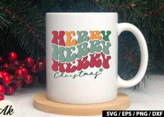 Merry christmas Retro SVG t shirt designs for sale
