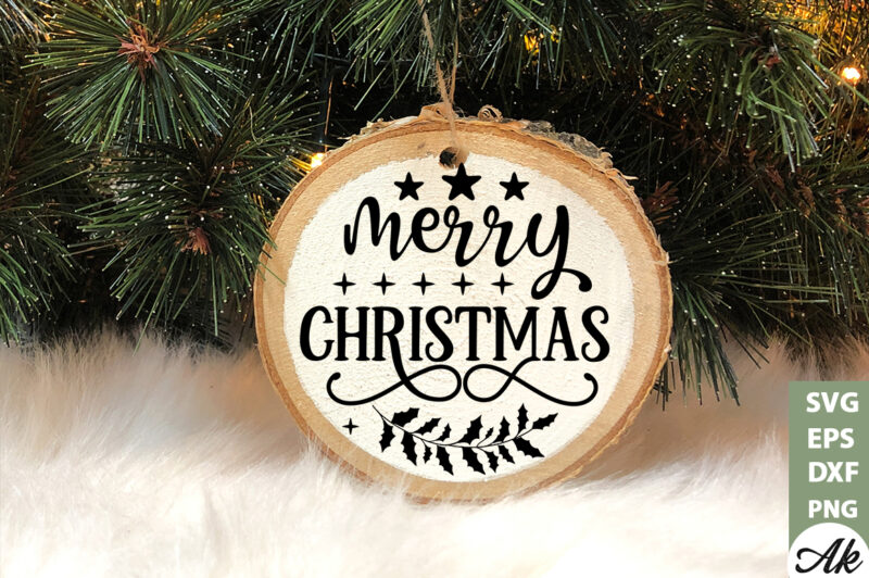 Merry christmas Round Sign SVG