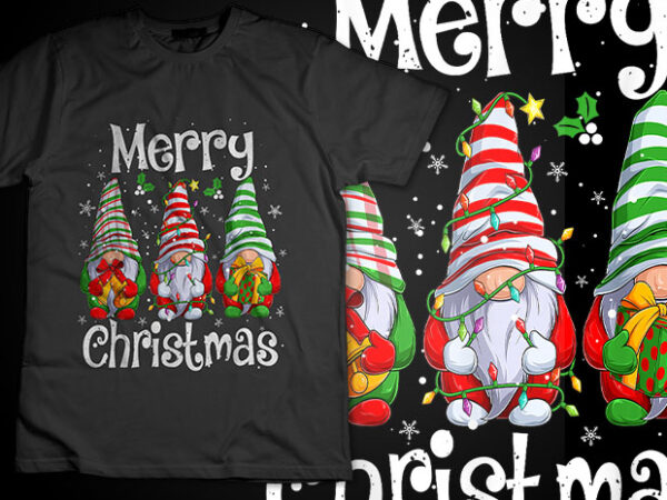 Merry christmas gnomes family pajamas matching for men women tshirt design