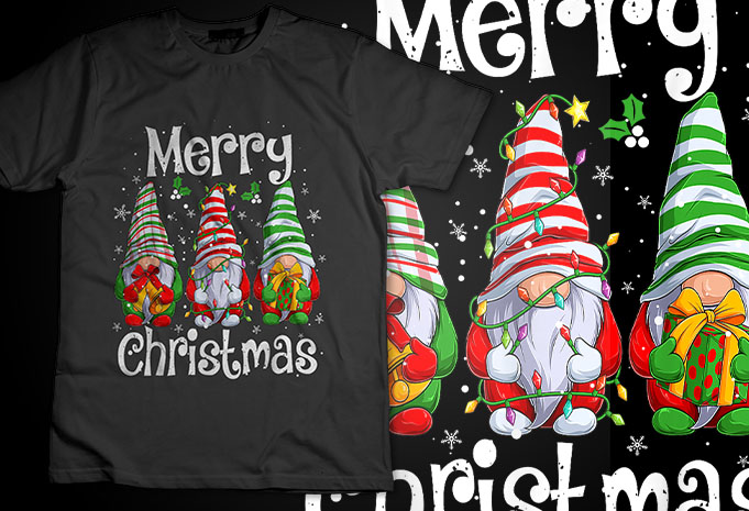 Merry christmas gnomes family pajamas matching for men women TShirt Design
