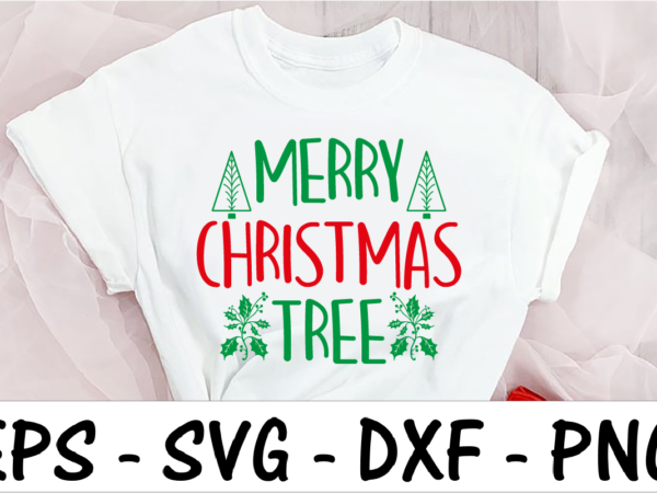 Merry christmas tree 2 t shirt designs for sale