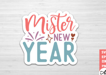 Mister new year Stickers Design