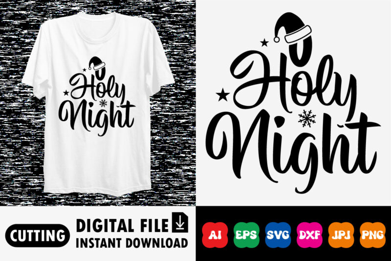O holy night Christmas shirt design