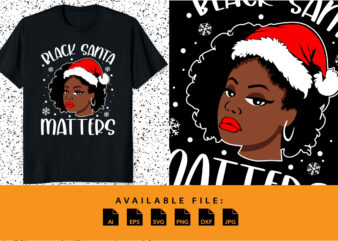 African American Santa Claus Christmas Pajama Shirt print template Afro girl Black Santa Funny Xmas typography Nigro Christmas vector design