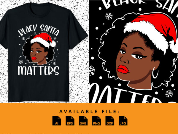 African american santa claus christmas pajama shirt print template afro girl black santa funny xmas typography nigro christmas vector design