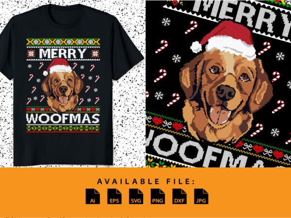 Gsp dog merry woofmas ugly christmas typography shirt print template funny xmas pixel art dog santa’s stick hat xmas pattern vector design Gsp dog merry woofmas ugly christmas typography shirt print template funny xmas pixel art dog santa’s stick hat xmas pattern vector design