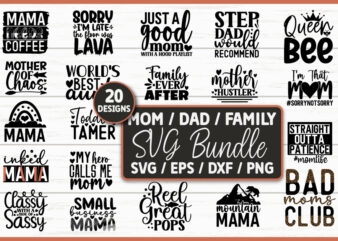 Mom Dad Family SVG Bundle t shirt designs for sale