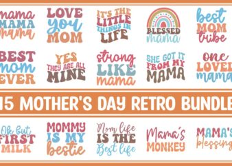 Mothers Day Retro Bundle t shirt designs for sale