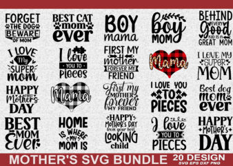 Mother’s day SVG Bundle t shirt designs for sale