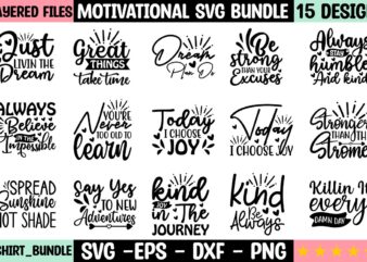 Motivational SVG Bundle t shirt designs for sale