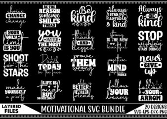 Motivational SVG Bundle t shirt designs for sale