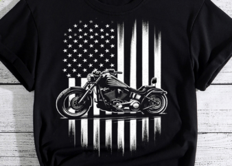 Motorcycle US Flag, Motorcycle With Flag PNG, Motorcycle PNG, American Biker PNG, Bike Rider PNG File t shirt designs for sale