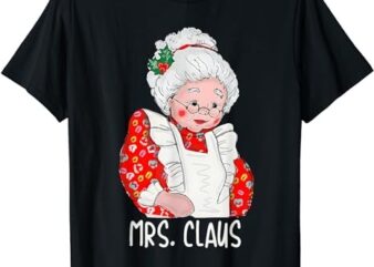 Mrs and Mr Santa Claus Couples Matching Christmas Pajamas T-Shirt