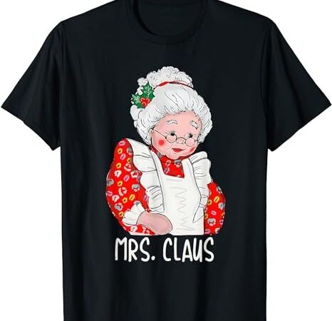 Mrs and mr santa claus couples matching christmas pajamas t-shirt
