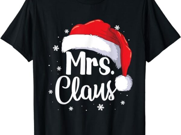 Mrs. claus christmas couples matching his and her pajama t-shirt