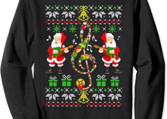 Music Note Santa Claus Xmas Ugly Sweater Musical Teacher Sweatshirt