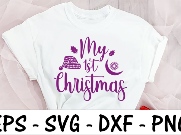 My 1st christmas 1 t shirt designs for sale