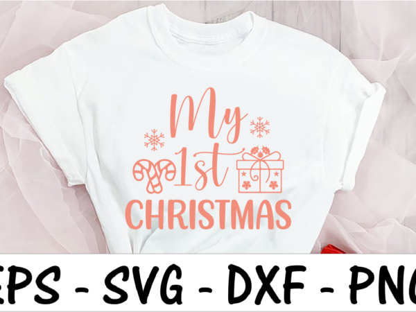 My 1st christmas 3 t shirt designs for sale