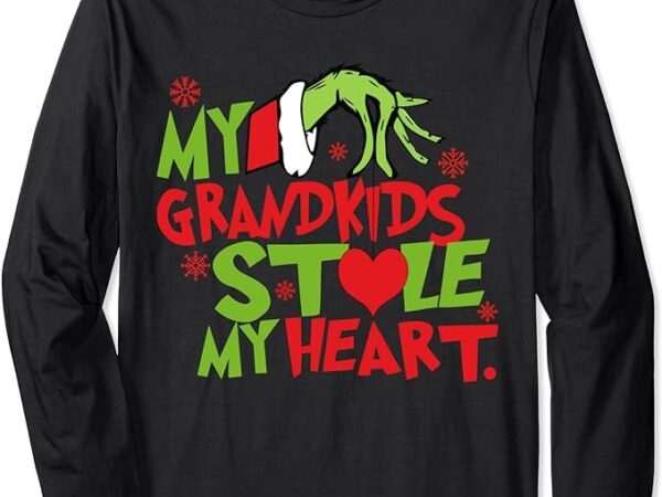 My grandkids stole my heart funny christmas vintage long sleeve t-shirt png file