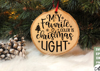 My favorite color is christmas light Round Sign SVG t shirt designs for sale