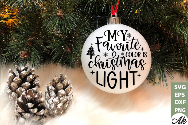My favorite color is christmas light Round Sign SVG