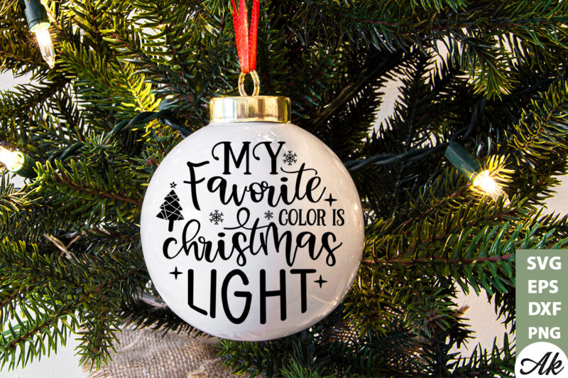 My favorite color is christmas light Round Sign SVG