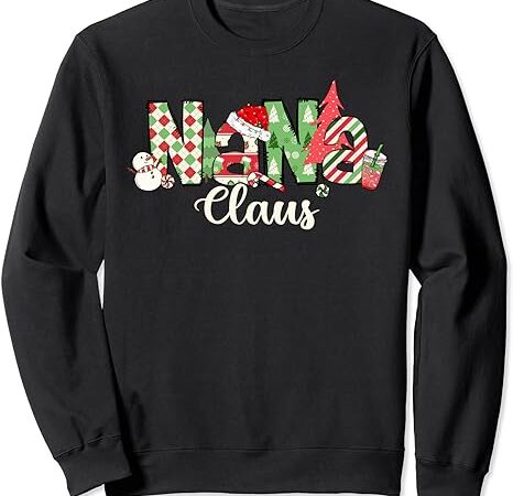 Nana claus christmas family matching xmas light tree sweatshirt