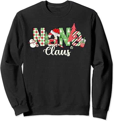 Nana Claus Christmas Family Matching Xmas Light Tree Sweatshirt