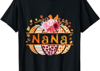 Nana Pumpkin Leopard Sunflower Autumn Thanksgiving T-Shirt