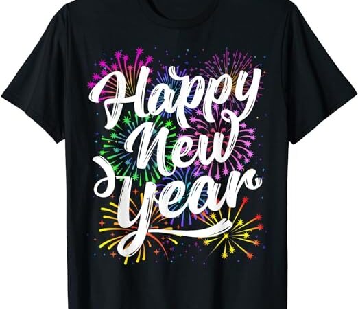 New years eve party supplies 2024 happy new year fireworks t-shirt 1