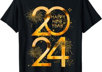 New Years Eve Party Supplies 2024 Happy New Year Fireworks T-Shirt 5