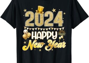 New Years Eve Party Supplies 2024 Happy New Year Fireworks T-Shirt 7