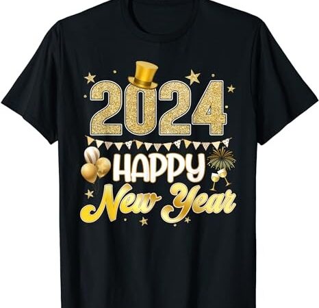 New years eve party supplies 2024 happy new year fireworks t-shirt 7