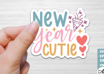 New year cutie Stickers Design