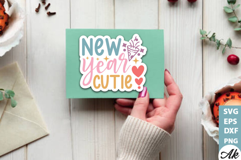 New year cutie Stickers Design