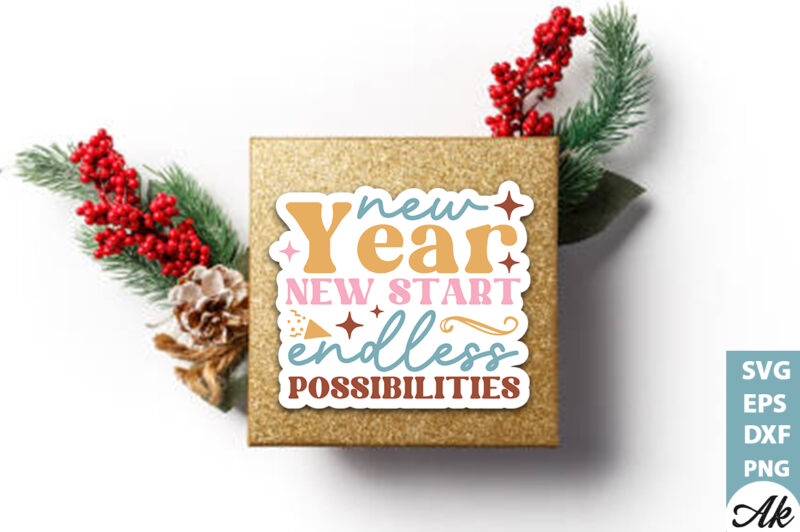 Stickers Happy New Year SVG Bundle