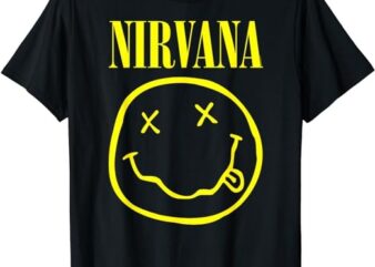 Nirvana Yellow Happy Face Rock Music Band T-Shirt